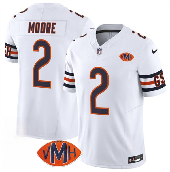 Chicago Bears #2 D.J. Moore White 2025 F.U.S.E. With VMH Patch Vapor Untouchable Limited Football Stitched Jersey Chicago Bears #2 D.J. Moore White 2025 F.U.S.E. With VMH Patch Vapor Untouchable Limited Football Stitched Jersey