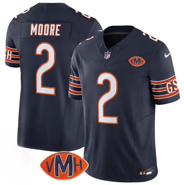 Chicago Bears #2 D.J. Moore Navy 2025 F.U.S.E. With VMH Patch Vapor Untouchable Limited Football Stitched Jersey Chicago Bears #2 D.J. Moore Navy 2025 F.U.S.E. With VMH Patch Vapor Untouchable Limited Football Stitched Jersey