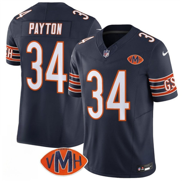 Chicago Bears #34 Walter Payton Navy 2025 F.U.S.E. With VMH Patch Vapor Untouchable Limited Football Stitched Jersey Chicago Bears #34 Walter Payton Navy 2025 F.U.S.E. With VMH Patch Vapor Untouchable Limited Football Stitched Jersey