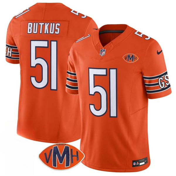Chicago Bears #51 Dick Butkus Orange 2025 F.U.S.E. With VMH Patch Vapor Untouchable Limited Football Stitched Jersey Chicago Bears #51 Dick Butkus Orange 2025 F.U.S.E. With VMH Patch Vapor Untouchable Limited Football Stitched Jersey