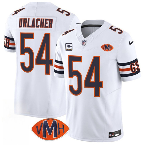 Chicago Bears #54 Brian Urlacher White 2025 F.U.S.E. With 4-Star C Patch VMH Patch Vapor Untouchable Limited Football Stitched Jersey Chicago Bears #54 Brian Urlacher White 2025 F.U.S.E. With 4-Star C Patch VMH Patch Vapor Untouchable Limited Football Stitched Jersey