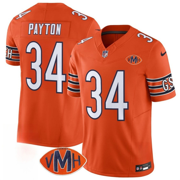Chicago Bears #34 Walter Payton Orange 2025 F.U.S.E. With VMH Patch Vapor Untouchable Limited Football Stitched Jersey Chicago Bears #34 Walter Payton Orange 2025 F.U.S.E. With VMH Patch Vapor Untouchable Limited Football Stitched Jersey