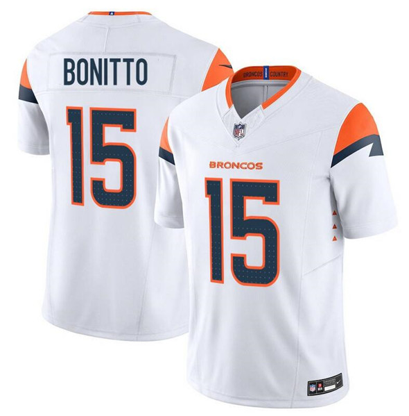 Denver Broncos #15 Nik Bonitto White F.U.S.E. Vapor Limited Football Stitched Jersey Denver Broncos #15 Nik Bonitto White F.U.S.E. Vapor Limited Football Stitched Jersey