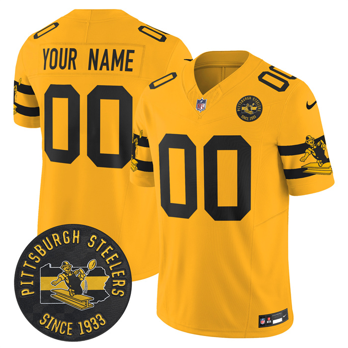 Pittsburgh Steelers Throwback 1933 Patch yellow Vapor Limited All Stitched Jersey Pittsburgh Steelers Throwback 1933 Patch yellow Vapor Limited All Stitched Jersey