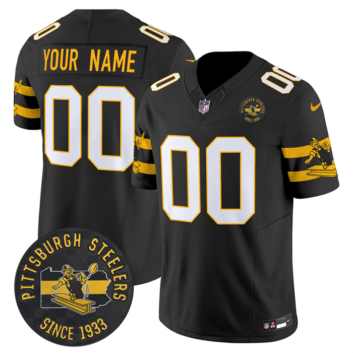 Pittsburgh Steelers Throwback 1933 Patch black Vapor Limited All Stitched Jerseys Pittsburgh Steelers Throwback 1933 Patch black Vapor Limited All Stitched Jerseys