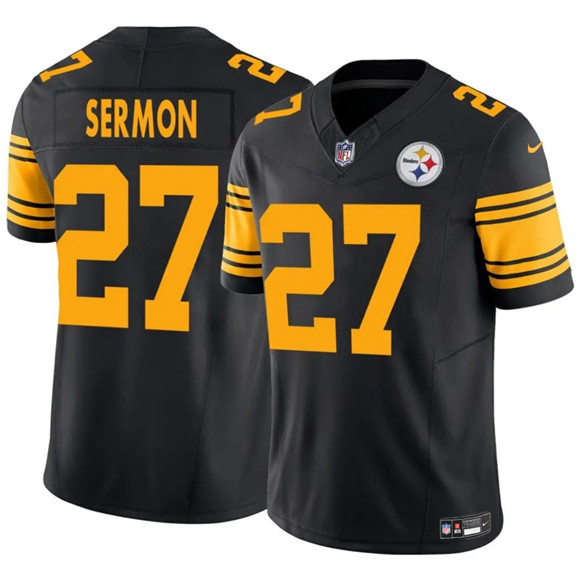 Pittsburgh Steelers #27 Trey Sermon Black 2025 F.U.S.E. Color Rush Vapor Untouchable Limited Football Stitched Jersey