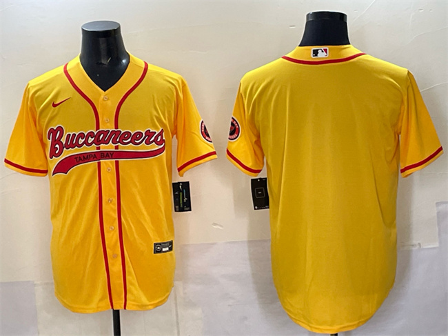 Tampa Bay Buccaneers Blank Gold Cool Base Stitched Baseball Jersey