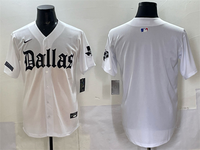 Dallas Cowboys Blank White 'Gothic Lone Star Edition' Limited Stitched Baseball Jersey