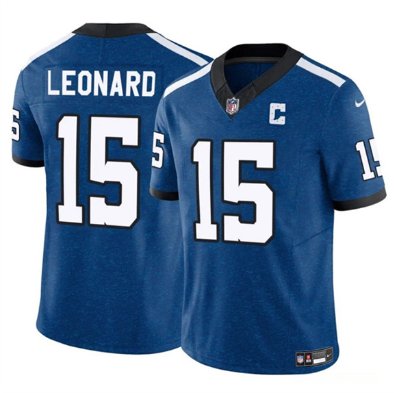 Indianapolis Colts #15 Riley Leonard Blue 2025 F.U.S.E. Throwback Vapor Limited Football Stitched Jersey Indianapolis Colts #15 Riley Leonard Blue 2025 F.U.S.E. Throwback Vapor Limited Football Stitched Jersey