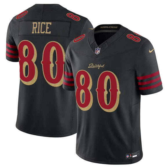 San Francisco 49ers #80 Jerry Rice Black 2025 F.U.S.E. "Rivalries" Vapor Limited Football Stitched Jersey