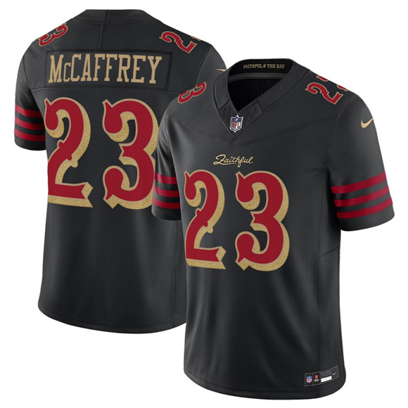 San Francisco 49ers #23 Christian McCaffrey Black 2025 F.U.S.E. "Rivalries" Vapor Limited Football Stitched Jersey
