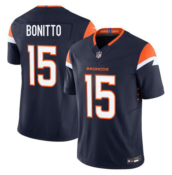 Denver Broncos #15 Nik Bonitto Navy F.U.S.E. Vapor Limited Football Stitched Jersey Denver Broncos #15 Nik Bonitto Navy F.U.S.E. Vapor Limited Football Stitched Jersey