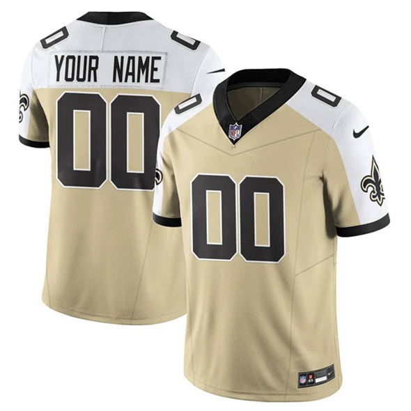 New Orleans Saints Active Player Custom Gold White Alternate 2025 F.U.S.E. Vapor Limited Football Stitched Jersey New Orleans Saints Active Player Custom Gold White Alternate 2025 F.U.S.E. Vapor Limited Football Stitched Jersey
