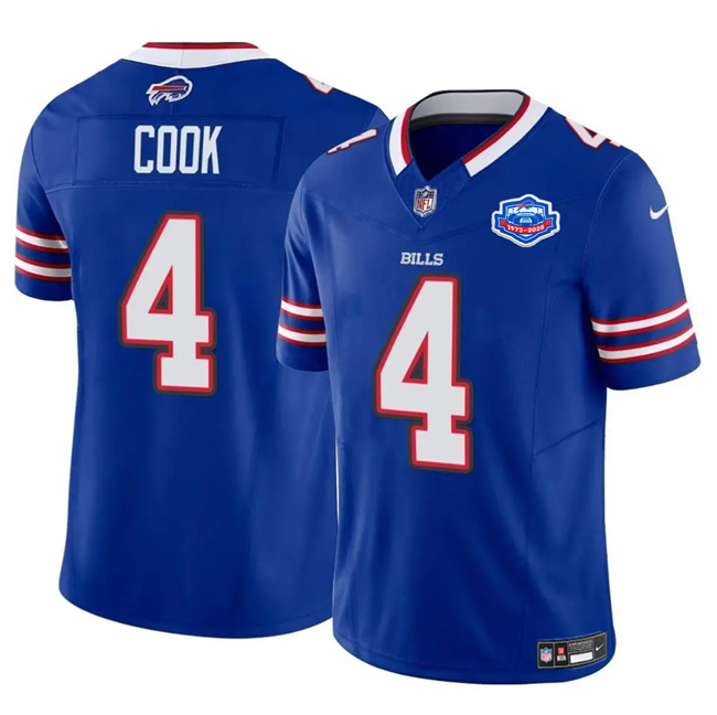 Buffalo Bills #4 James Cook Blue 2025 F.U.S.E. With Farewell Patch Vapor Untouchable Limited Football Stitched Jersey
