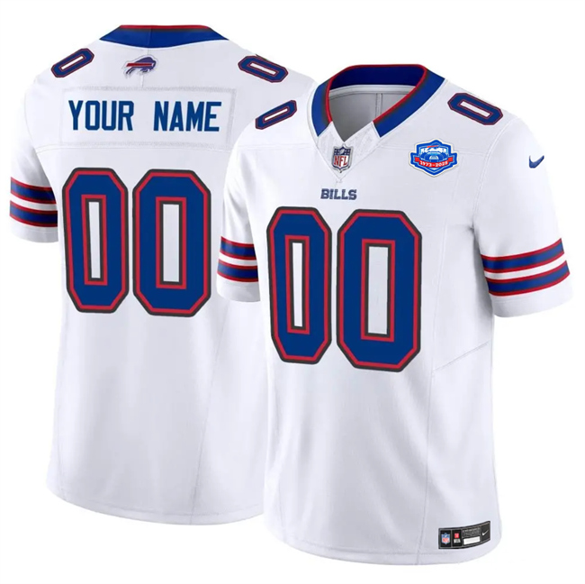 Buffalo Bills Active Player Custom White 2025 F.U.S.E. With Farewell Patch Vapor Untouchable Limited Football Stitched Jersey