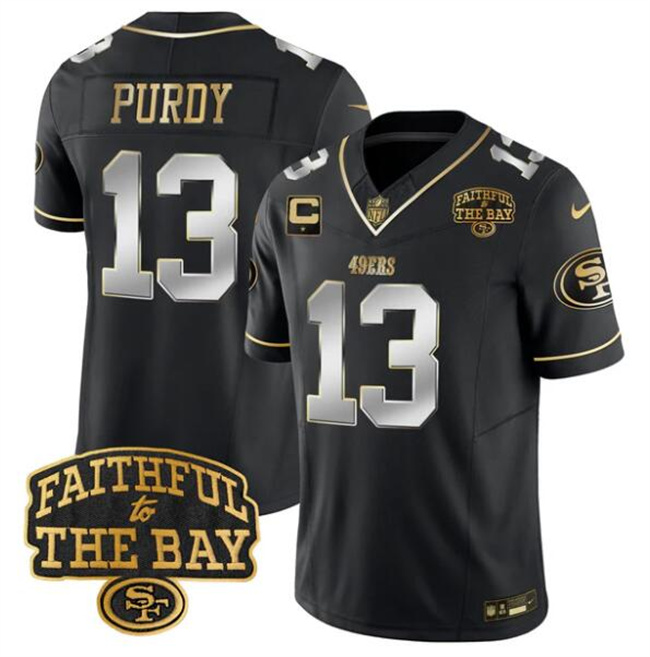 San Francisco 49ers #13 Brock Purdy Black 2025 F.U.S.E. 1-Star C With Faithful To The Bay Patch Limited V8 Football Stitched Jersey