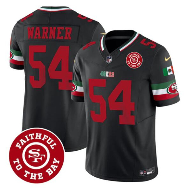San Francisco 49ers #54 Fred warner Black F.U.S.E. Mexico Faithful To The Bay Patch Vapor Limited Football Stitched Jersey