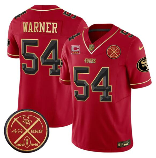 San Francisco 49ers #54 Fred warner Red F.U.S.E. 3-Star C With Est.1946 Patch Vapor Limited Football Stitched Jersey