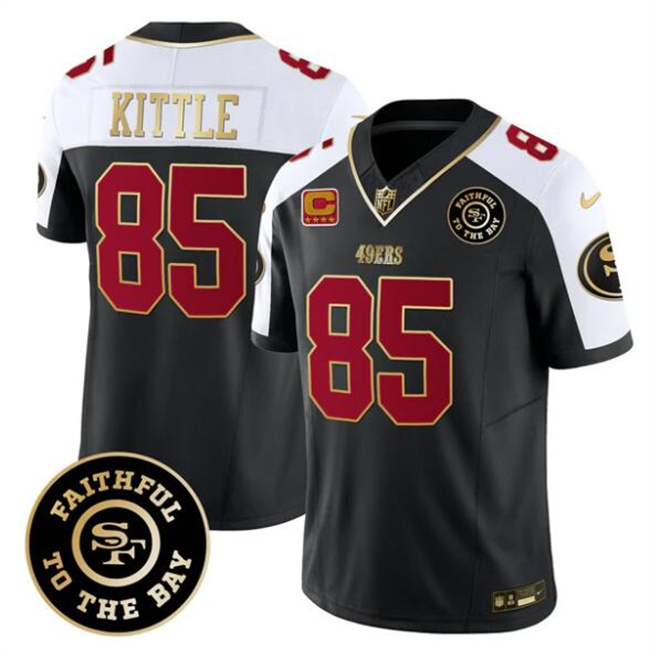 San Francisco 49ers #85 George kittle Black Alternate F.U.S.E. 3-Star C With Faithful To The Bay Patch Vapor Limited Football Stitched Jersey