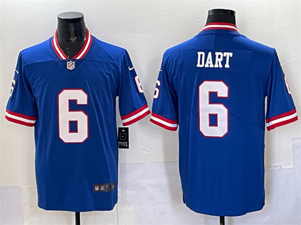 New York Giants #6 Jaxson Dart Royal 2025 Draft Vapor Untouchable Classic Retired Player Football Stitched Jersey