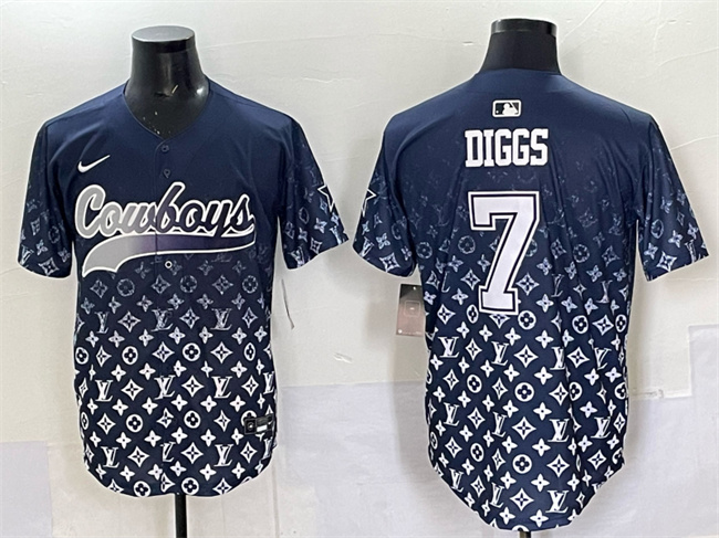 Dallas Cowboys #7 Trevon Diggs Navy Limited Stitched Baseball Jersey