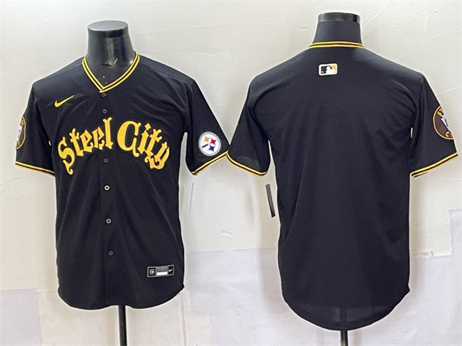 Pittsburgh Steelers Blank Black 412 Patch Vapor Premier Limited Stitched Baseball Jersey