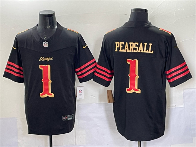 San Francisco 49ers #1 Ricky Pearsall Black 2025 F.U.S.E. ??Rivalries?? Vapor Limited Stitched Football Jersey