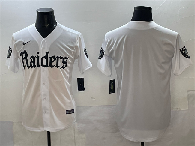 Las Vegas Raiders Blank White 'Gothic Sin City Shadows Edition' Vapor Limited Stitched Baseball Jersey