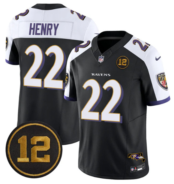 Baltimore Ravens #22 Derrick Henry Black Alternate 2025 F.U.S.E Jacoby Jones Patch Vapor Limited Football Jersey Baltimore Ravens #22 Derrick Henry Black Alternate 2025 F.U.S.E Jacoby Jones Patch Vapor Limited Football Jersey