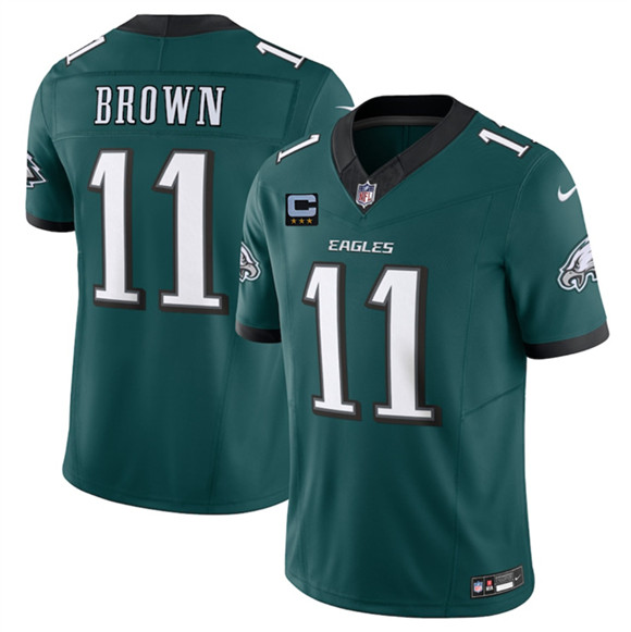 Philadelphia Eagles #11 A.J. Brown Green 2025 F.U.S.E. With 3-Star C Patch Vapor Untouchable Limited Football Stitched Jersey