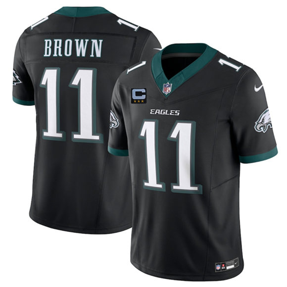 Philadelphia Eagles #11 A.J. Brown Black 2025 F.U.S.E. With 3-Star C Patch Vapor Untouchable Limited Football Stitched Jersey