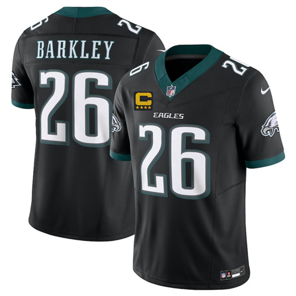 Philadelphia Eagles #26 Saquon Barkley Black 2025 F.U.S.E. With 4-Star C Patch Vapor Untouchable Limited Football Stitched Jersey