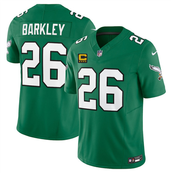 Philadelphia Eagles #26 Saquon Barkley Kelly Green 2025 F.U.S.E. With 4-Star C Patch Vapor Untouchable Limited Throwback Football Stitched Jersey