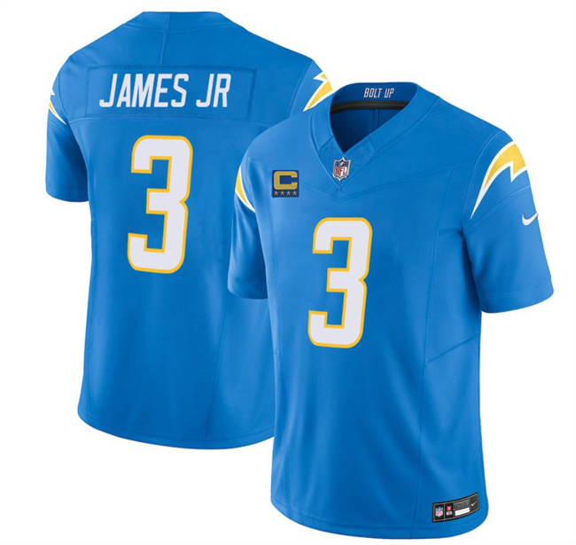 Los Angeles Chargers #3 Derwin James JR Blue 2025 F.U.S.E With 4-Star C Patch Vapor Limited Stitched Football Jersey
