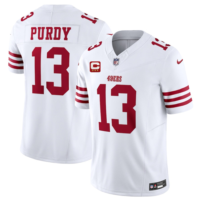 San Francisco 49ers #13 Brock Purdy White 2025 F.U.S.E. With 3-Star C Patch Vapor Untouchable Limited Stitched Football Jersey