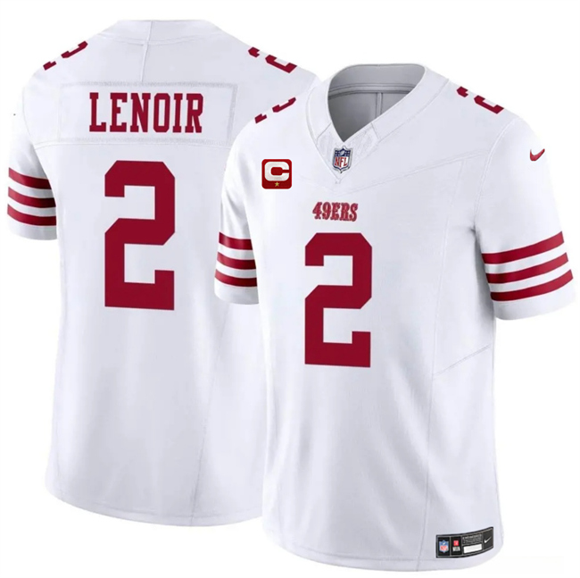 San Francisco 49ers #2 Deommodore Lenoir White 2025 F.U.S.E. With 1-Star C Patch Vapor Untouchable Limited Stitched Football Jersey