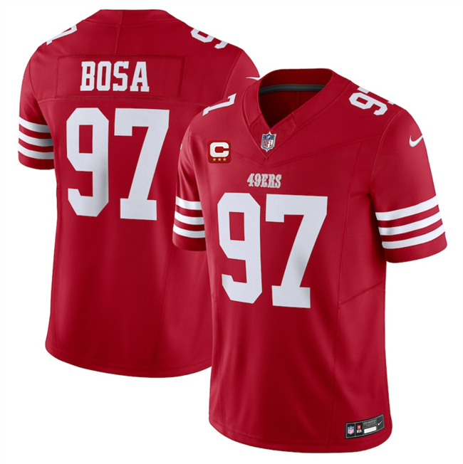 San Francisco 49ers #97 Nick Bosa Red 2025 F.U.S.E. With 3-Star C Patch Vapor Untouchable Limited Stitched Football Jersey