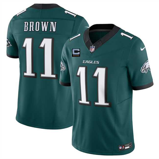 Philadelphia Eagles #11 A.J. Brown Green 2025 F.U.S.E. With 3-Star C Patch Vapor Untouchable Limited Stitched Football Jersey