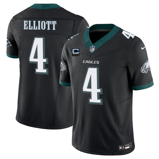 Philadelphia Eagles #4 Jake Elliott Black 2025 F.U.S.E. With 4-Star C Patch Vapor Untouchable Limited Throwback Stitched Football Jersey