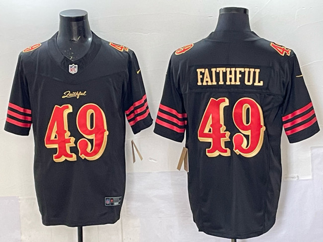 San Francisco 49ers #49 Faithful Black 2025 F.U.S.E. ??Rivalries?? Vapor Limited Stitched Football Jersey