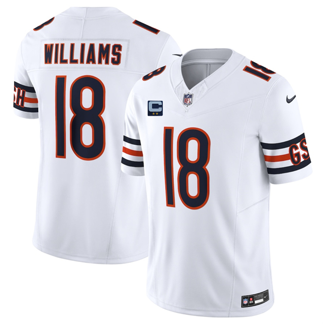 Chicago Bears #18 Caleb Williams White 2025 F.U.S.E. With 2-Star C Patch Vapor Untouchable Limited Stitched Football Jersey Chicago Bears #18 Caleb Williams White 2025 F.U.S.E. With 2-Star C Patch Vapor Untouchable Limited Stitched Football Jersey