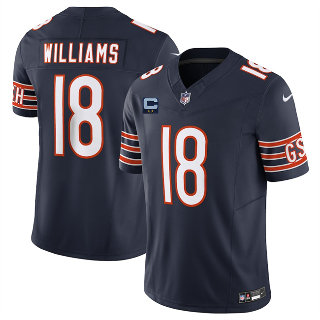 Chicago Bears #18 Caleb Williams Navy 2025 F.U.S.E. With 2-Star C Patch Vapor Untouchable Limited Stitched Football Jersey Chicago Bears #18 Caleb Williams Navy 2025 F.U.S.E. With 2-Star C Patch Vapor Untouchable Limited Stitched Football Jersey