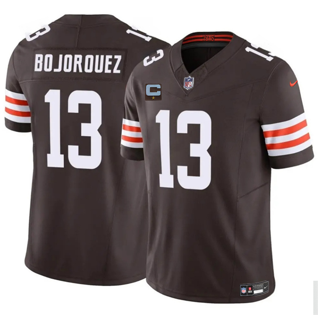 Cleveland Browns #13 Corey Bojorquez Brown 2025 F.U.S.E. With 1-Star C Patch Vapor Limited Stitched Football Jersey Cleveland Browns #13 Corey Bojorquez Brown 2025 F.U.S.E. With 1-Star C Patch Vapor Limited Stitched Football Jersey