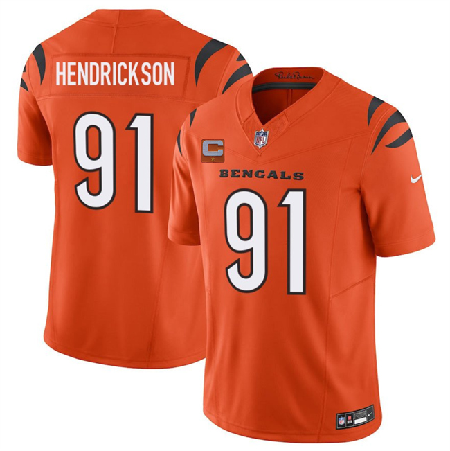 Cincinnati Bengals #91 Trey Hendrickson Orange 2025 F.U.S.E. With 1-Star C Patch Vapor Untouchable Limited Stitched Football Jersey
