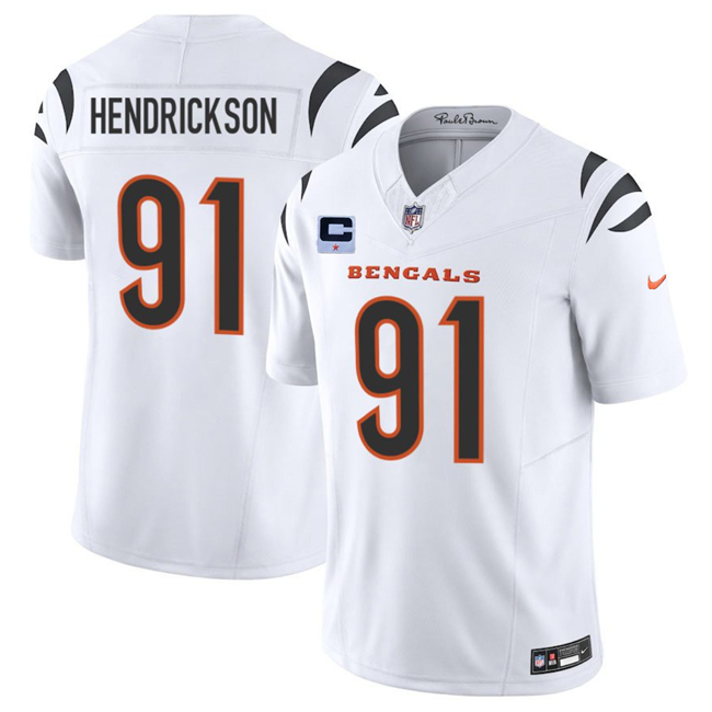 Cincinnati Bengals #91 Trey Hendrickson White 2025 F.U.S.E. With 1-Star C Patch Vapor Untouchable Limited Stitched Football Jersey