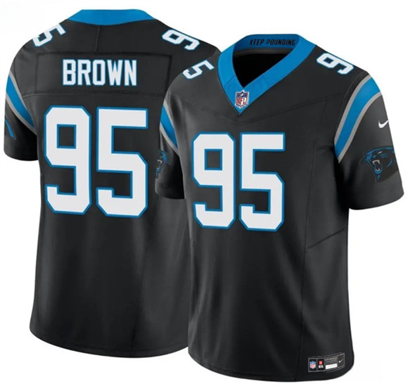 Carolina Panthers #95 Derrick Brown Black 2025 F.U.S.E. Vapor Limited Football Stitched Jersey