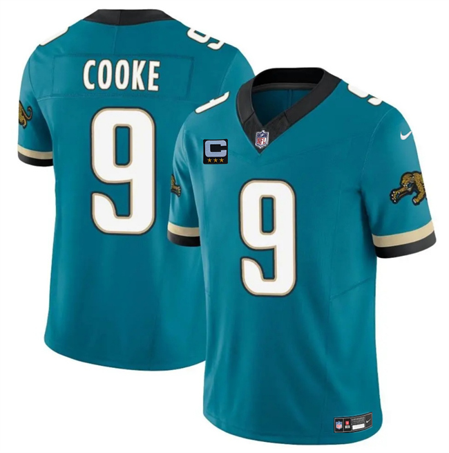 Jacksonville Jaguars #9 Logan Cooke Teal 2025 F.U.S.E. With 3-Star C Patch Prowler Throwback Vapor Limited Football Stitched Jersey