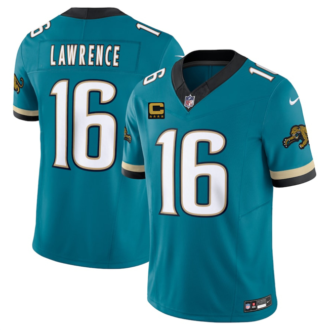 Jacksonville Jaguars #16 Trevor Lawrence Teal 2025 F.U.S.E. With 4-Star C Patch Prowler Throwback Vapor Limited Football Stitched Jersey