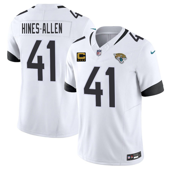 Jacksonville Jaguars #41 Josh Hines-Allen White 2025 F.U.S.E. With 4-Star C Patch Vapor Limited Football Stitched Jersey