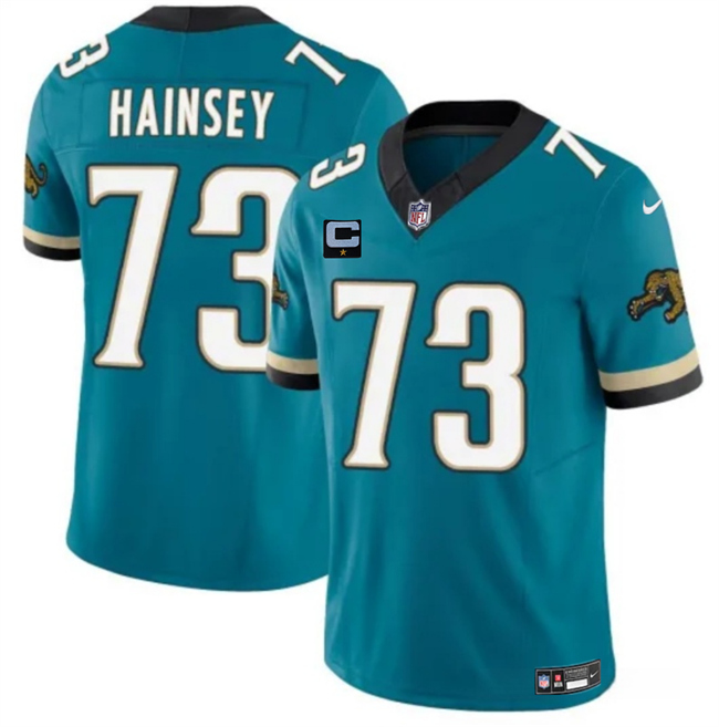 Jacksonville Jaguars #73 Robert Hainsey Teal 2025 F.U.S.E. With 1-Star C Patch Prowler Throwback Vapor Limited Football Stitched Jersey